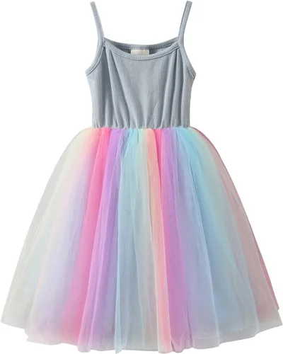 Vista 10 de Vestido de Tutú para Niñas Pequeñas, Vestido de Tul Sin Mangas, Estilo Princesa, Vestido de Fiesta de Verano Negro