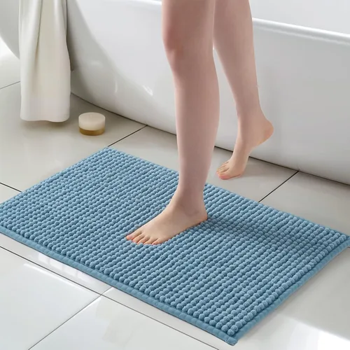 Vista 19 de FRESHMINT Alfombra de baño de felpilla gruesa y grumosa, 17"x24", alfombrilla de baño antideslizante, accesorio decorativo suave, linda alfombrilla