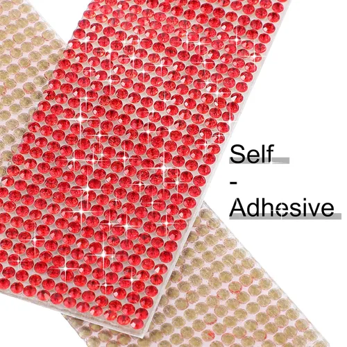 Vista 3 de 5 rollos de cinta autoadhesiva con diamantes de imitación de cristal para manualidades con diamantes de imitación de 0.079 pulgadas (0.079 in), 4.5