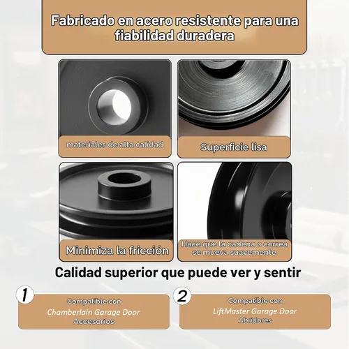Vista 4 de Abridores de puerta de garaje 144C56 - Polea de acero sólido de 2.5 pulgadas, compatible con modelos Chamberlain, LiftMaster, Sears Craftsman