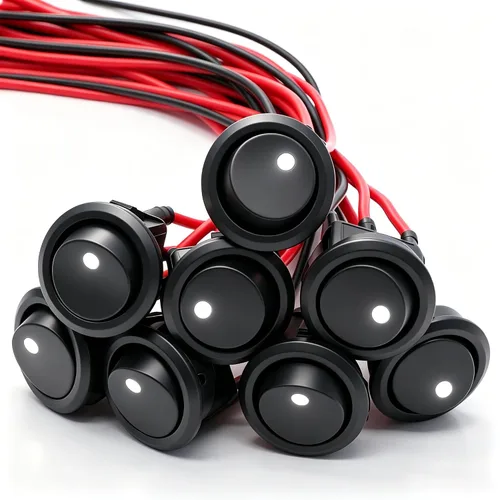 Vista 22 de Twidec/5 piezas Interruptor basculante redondo de 12V ON/OFF/ON AC 6A/250V 10A/125V SPST 3 pines 3 posiciones interruptor de palanca para coche