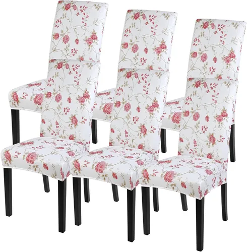 Vista 100 de SearchI Juego de 2 fundas elásticas para sillas Parsons de comedor, fundas elásticas con estampado de elastano, extraíbles, lavables, fundas