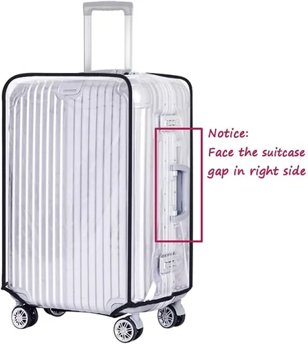 Vista 3 de Yotako Funda protectora de PVC transparente para maleta 24 28 30 pulgadas funda de equipaje para maleta con ruedas Transparente