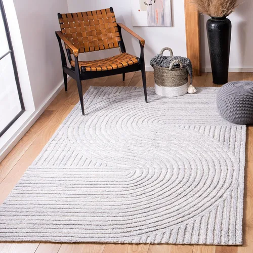 Vista 16 de SAFAVIEH South Hampton Collection - Alfombra decorativa, 2 x 3 pies, color beige, lana abstracta hecha a mano, ideal para zonas de alto tráfico