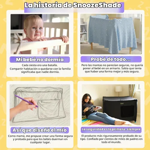 Vista 6 de Corral con capota SnoozeShade malla respirable y sombra para dormir