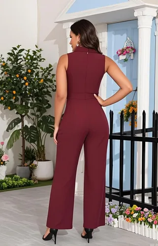 Vista 140 de DeftSharp Overol largo y elegante para mujer, sexy, para cóctel, fiesta, club, casual, para trabajo