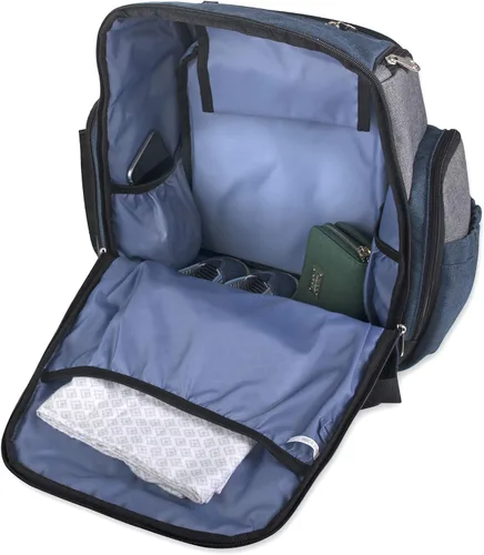 Vista 4 de Fisher-Price Fastfinder - Juego de 3 bolsas de pañales para mamás y papás con cambiador y bolsillo para toallitas (azul)