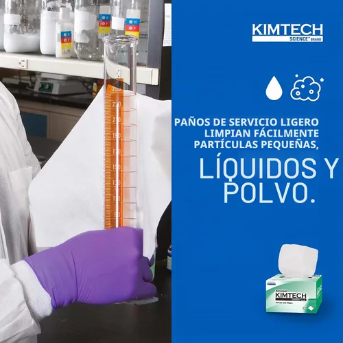 Vista 5 de Kimtech Kimwipes, Limpiaparabrisas delicados, 1 capa, 4.4 x 8.4, sin perfume, blanco, 286/caja