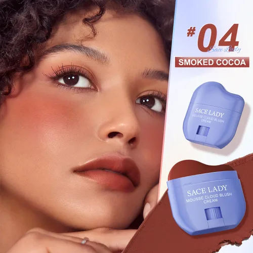 Vista 2 de SACE LADY Maquillaje facial cremoso rubor, no se seca, colorete pigmentado, suaviza y nutre para maquillaje de labios, ojos, mejillas, belleza, 0.31