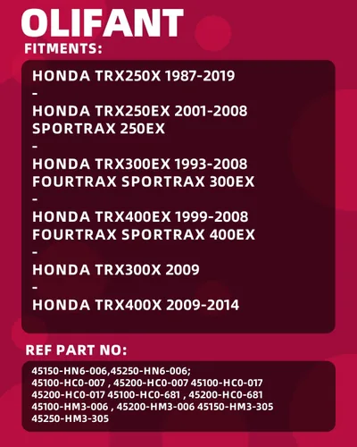 Vista 2 de Pinzas de freno delanteras para Honda 400EX 300EX 250X 250EX TRX250EX TRX250X TRX300EX TRX300X TRX400EX TRX400X Sportrax Fourtrax