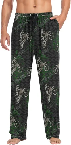 Vista 3 de Ollabaky Pantalones de pijama para hombre, pantalones de descanso con bolsillos, Multi