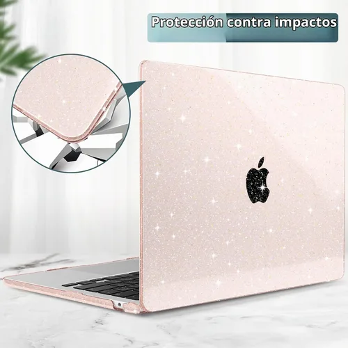 Vista 6 de DONGKE - Funda con purpurina para MacBook Air de 15 pulgadas M5 M4 M3 M2 Brillante Starlight