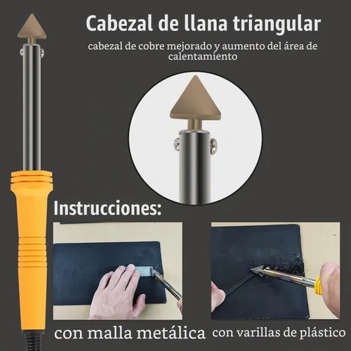 Vista 3 de Kit de soldador de plástico, 800 PCS kit de grapadora caliente para reparación de plástico para reparación de grietas de parachoques de automóvil