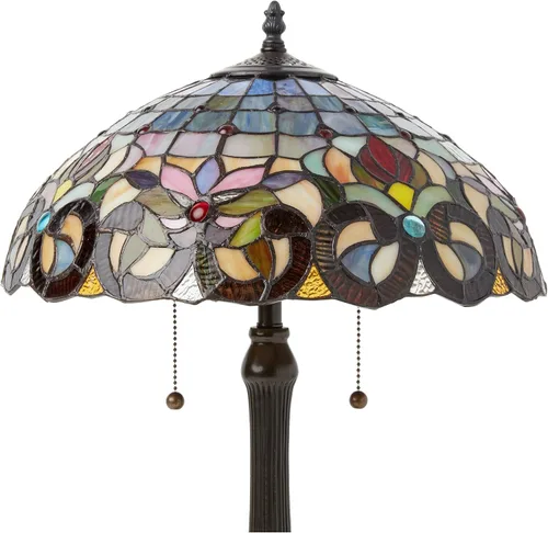 Vista 2 de Fine Art Lighting Lámpara de mesa Tiffany JT1684N 232 Cortes de cristal, 16 x 23 Turquesa