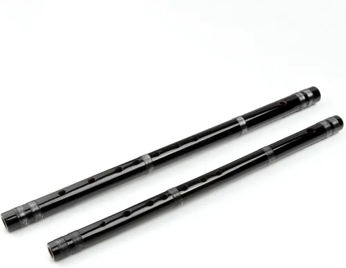Vista 5 de Flauta japonesa Shinobue 7/8 Hon Instrumento musical de flauta de bambú hecho a mano (negro 8hon)
