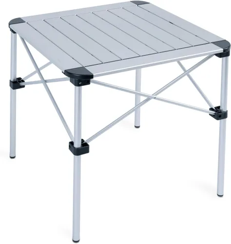 Vista 21 de iClimb Alu ligero y estable. Mesa cuadrada plegable enrollable con bolsa de transporte para camping, picnic, patio trasero, barbacoa, campamento