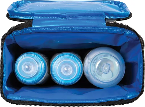 Vista 5 de PackIt Bolsa doble congelable para botella, construida con tecnología EcoFreeze y forro antimicrobiano, plegable, reutilizable, cierre