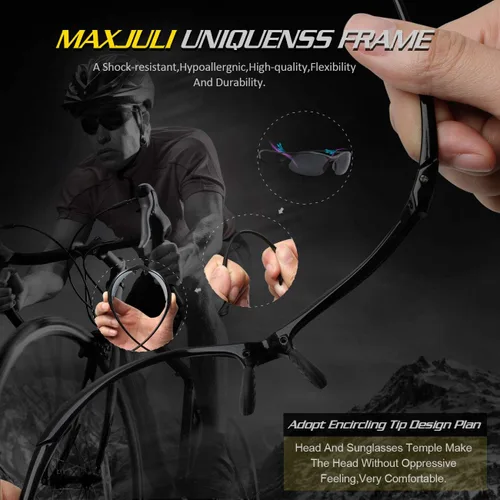 Vista 6 de JULI - Gafas de sol deportivas polarizadas para hombres y mujeres, marco irrompible Tr90 para correr, pescar, béisbol, conducir, MJ8002