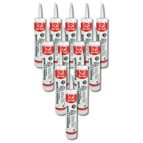 Vista 5 de Red Devil 0746 Painter's Caulk, 10.1 onzas, masilla de látex acrílico pintable para uso interior y exterior, limpieza de agua, listo para pintar
