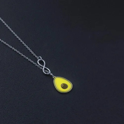 Vista 2 de WENATA - Collar con colgante de aguacate para amante del aguacate, regalo de amistad, collar de aguacate, amante del aguacate, regalo para amante