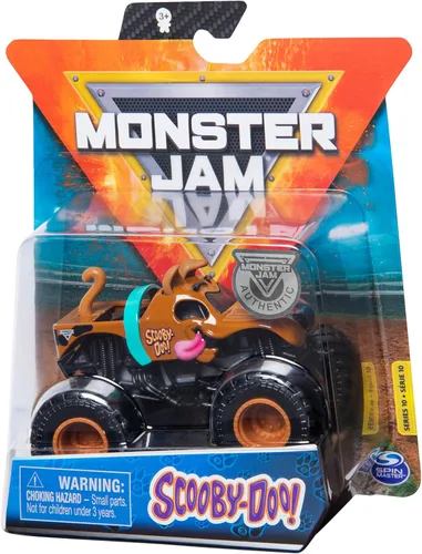 Vista 4 de Monster Jam, Camión oficial de Scooby Doo, vehículo fundido a presión, serie Ruff Crowd, escala 1:64