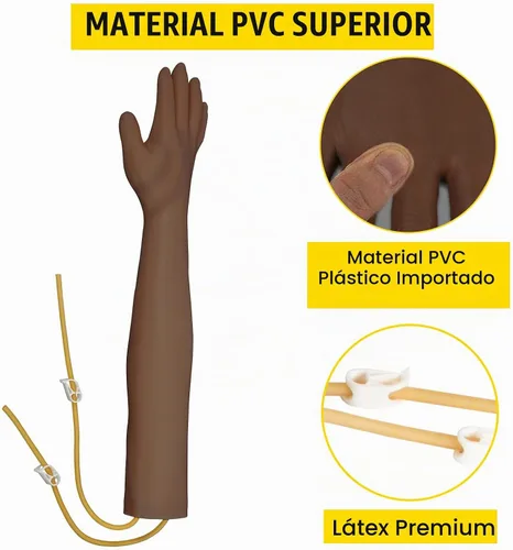 Vista 2 de Kit de práctica IV VEVOR Kit de práctica de flebotomía con piel oscura, kit de práctica de venopunción Kit de brazo modelo de aprendizaje
