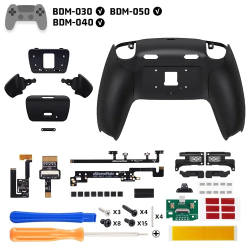 Vista 3 de eXtremeRate RISE Plus MAX Back Paddles Kit with Clicky Trigger Stops & Rubberized Grip for PS5 Controller BDM-030 040 050, Remappable Back Buttons