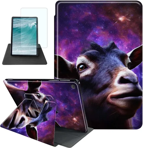 Vista 10 de Rossy Funda para tablet Kindle Fire HD 8 y Fire HD 8 Plus (12ª/10ª generación 2022/2020) + protector de pantalla giratorio de 360 grados, funda