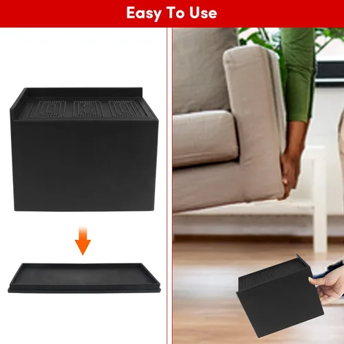 Vista 7 de DEDU Elevadores de cama de 5 pulgadas, resistentes, paquete de 4, elevadores de muebles en forma de L de gran tamaño, elevadores de sofá soportan
