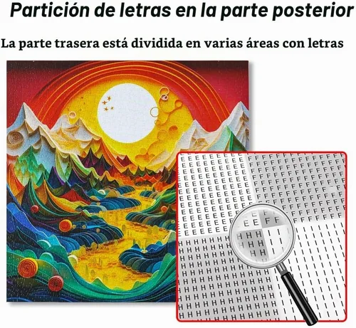 Vista 7 de Bgraamiens Canyon Sunset - Rompecabezas de arte moderno de 1000 piezas, paisaje visual de montaña en 3D, desafío de color único