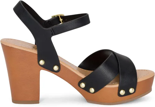 Vista 3 de STYLISH S SHIFT - Sandalias de tacón de plataforma de madera sintética con correa de tobillo y puntera abierta para mujer