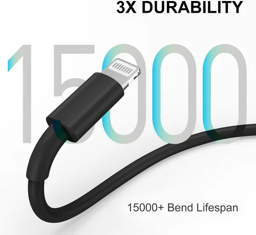 Vista 8 de FUPYWP Cable para CarPlay de iPhone en el automóvil, cable de carga para automóvil, cable USB A a Lightning de carga rápida y transferencia de datos