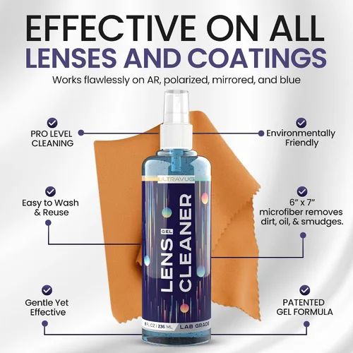 Vista 9 de Spray limpiador de lentes de gel para gafas, kit limpiador de lentes de varios tamaños