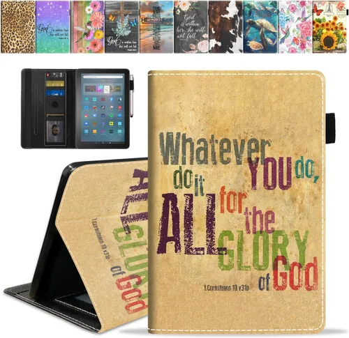 Vista 24 de Funda para tableta Amazon Fire Max 11 (11 pulgadas, 13ª generación, versión 2023) con ranura para tarjetas y apagado y encendido automático, funda