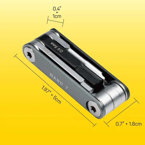 Vista 2 de Topeak Nano 7 Multi-Tool - Herramienta portátil compacta hecha por CNC con 7 funciones - Nano 7 (7 funciones) herramientas multifuncionales