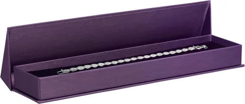 Vista 14 de ALLUREPACK Caja - Caja de regalo de joyería de papel de cartón cepillado de seda con cierre en ángulo moderno de élite, interior de espuma con Negro