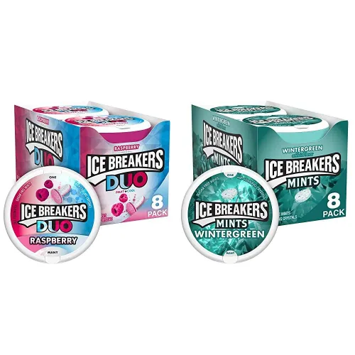 Vista 11 de ICE BREAKERS Duo Fruit Plus - Pucks de mentas sin azúcar con sabor a cereza fresca, 1.3 onzas (8 unidades)