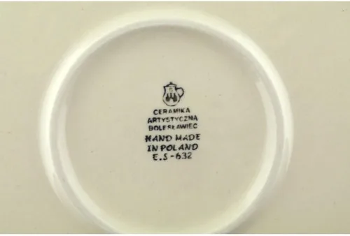 Vista 4 de Plato de galletas de cerámica polaca de 10 pulgadas, amapolas azules