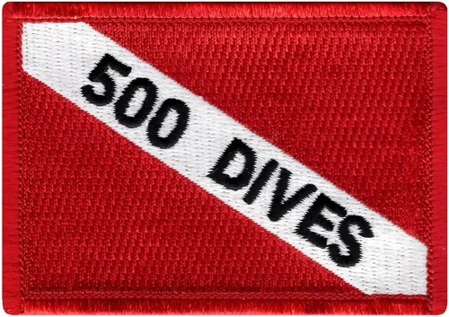 Vista 11 de Parche bordado de 100 inmersiones para buceo, emblema de bandera de buceo, recuerdo