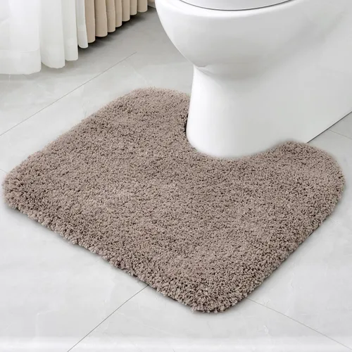 Vista 50 de Disolla - Alfombra antideslizante pequeña y esponjosa para el suelo del baño, lavable, afelpada, para ducha, absorbente, color beige, 17 x 24