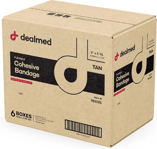 Vista 11 de Dealmed Vendaje cohesivo no adherente – 2 pulgadas x 5 yardas, 1 rollo no tejido transpirable autoadherente para botiquines de primeros auxilios 1
