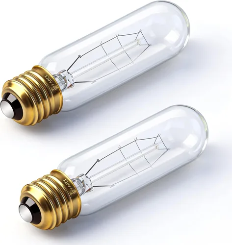 Vista 9 de Bombillas tubulares T10 de 25 W, bombilla incandescente, bombilla T10, 120 V, 25 W, 2200 K, bombillas de tubo E26, base media, regulables