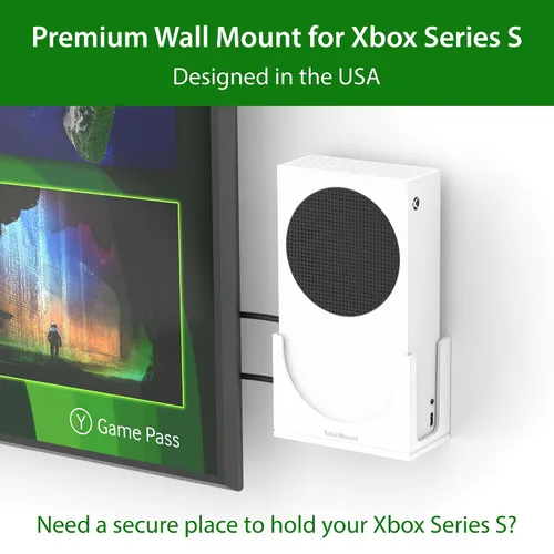 Vista 2 de TotalMount – Wall Mount for Xbox Series S – Holds Xbox Series S on a Wall by Your TV (White Mount)
