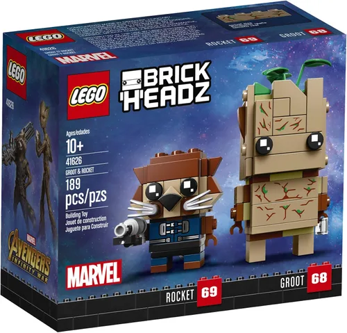 Vista 4 de LEGO BrickHeadz Groot & Rocket Kit de construcción, multicolor