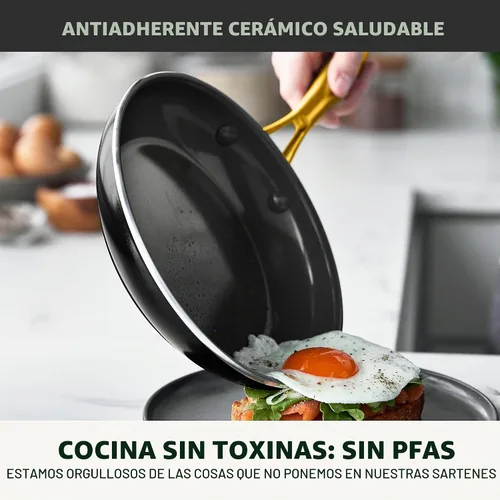 Vista 2 de GreenPan Swift - Sartén antiadherente de 8 pulgadas, utensilios de cocina de cerámica sin PFAS, aptos para lavavajillas y horno/asador hasta 600 °F