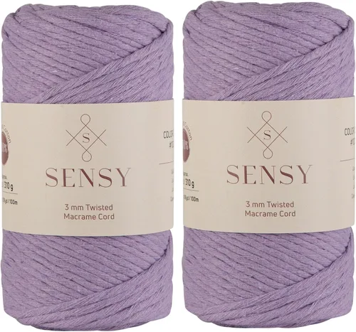 Vista 29 de Sensy - Cuerda de macramé prémium de 0.118 in, 109 yardas, 100% algodón, una hebra torcida, cuerda de macramé, hilo de algodón para macramé, hilo