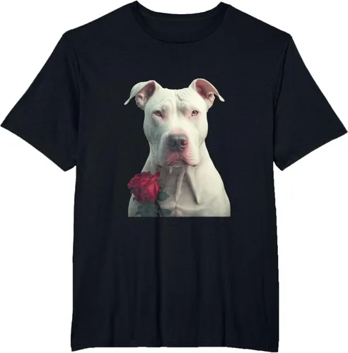 Vista 30 de Dogo Argentino Valentines Day Camiseta, Negro