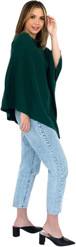 Vista 4 de Viverano Suéter de punto Poncho de punto para mujer, algodón orgánico, hilo amoroso