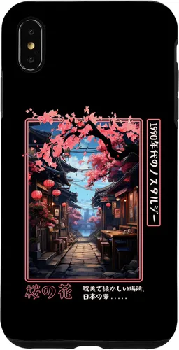 Vista 11 de iPhone 16 Japanese Vaporwave Nostalgia Cherry Blossoms 1990s Aesthetic Case