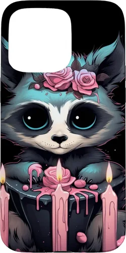 Vista 28 de iPhone 16 Pastel Goth Gothic Raccoon Anime Kawaii Nu Goth Aesthetic Case